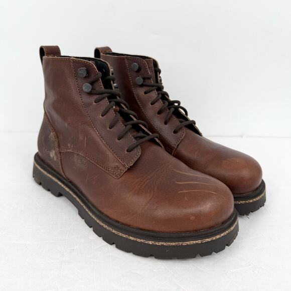 Birkenstock Mens Highwood Lace Mid Boot EU 42 Narrow US 9 Brown Leather GUC main image 11
